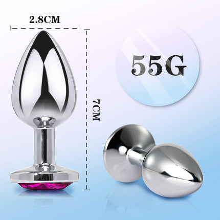 Cacuola Anal Plug Set Anal Plug for Women, Anal Plug for Women Men, Sex Toys for Women Men, Small Butt Plug Butt Plug Erotic Sex Toys, Metal Anal Plugs with Crystal Beginners