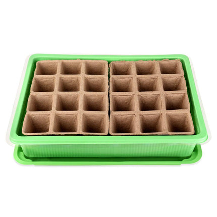 Schramm® 2 pieces cultivation set greenhouse cultivation tray pots indoor greenhouse 27 x 19 x 11 cm for 48 cultivation pots cultivation set mini greenhouse