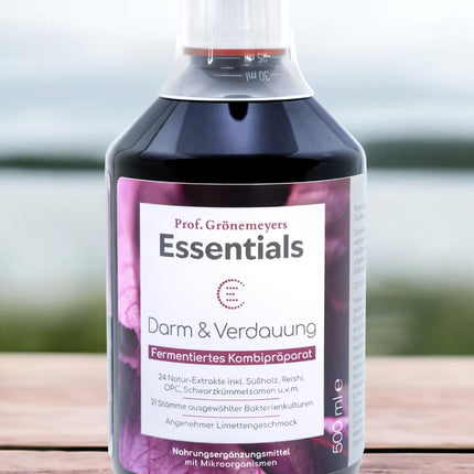 Prof. Grönemeyer's Essentials "Intestine and Digestion" – intestinal treatment, intestinal cleansing &amp; intestinal reconstruction with 30 billion intestinal bacteria, from fermented herbs &amp; plant extracts