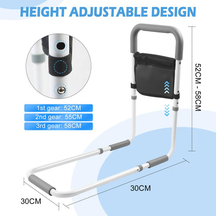 YedZen Bed Grab Rail, Height Adjustable Bed Railing with Storage Bag and Non-Slip Grab Bar, Bed Rail for Elderly People for Safety Seniors