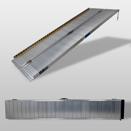 TRUTZHOLM wheelchair ramp foldable 213 cm load capacity 272 kg aluminum grey ribbed access ramp