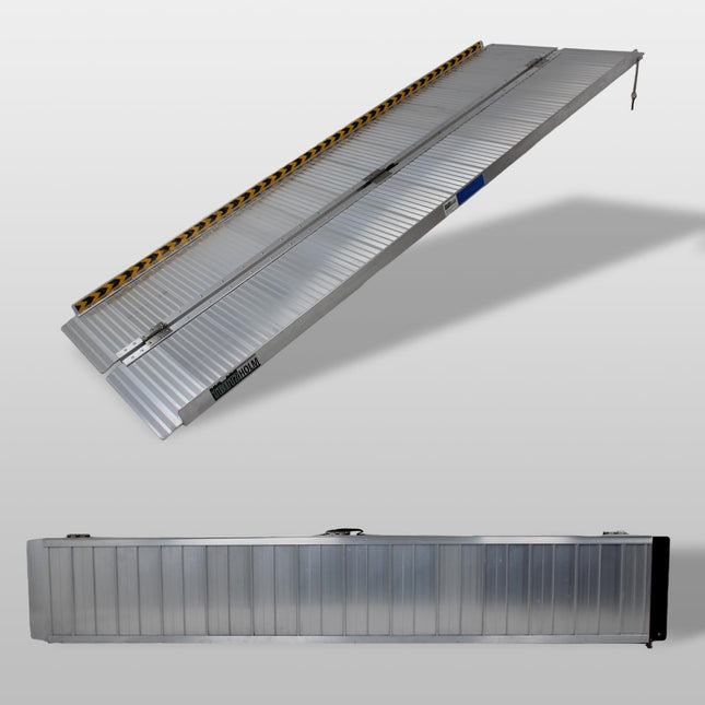 TRUTZHOLM wheelchair ramp foldable 213 cm load capacity 272 kg aluminum grey ribbed access ramp