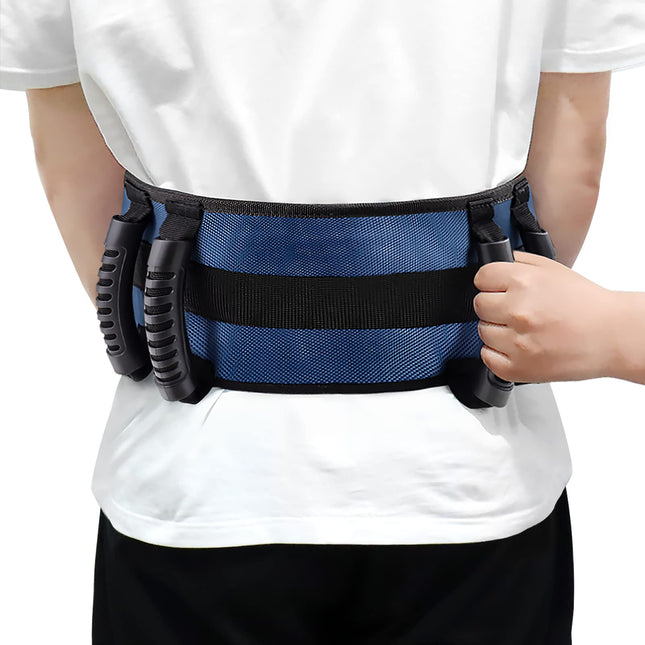 LOSCHEN Transfer Gait Belt, Walking Belt with 6-Handle Belt, Cares Belt Transfer Aid Mobility Aid for Elderly Walking Safety Assistance Device (Dark Blue)