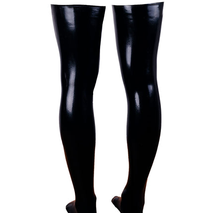 Rubberfashion Latex Stockings Long - Sexy Overknee Thigh High Socks for Women and Men Black 0.4mm XL