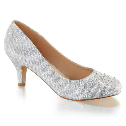 Pleaser Women's Doris-06 Slide Pump, Silver Glitter Mesh, 39 EU
