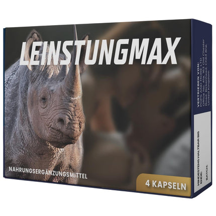LEINSTUNGMAX Extra Strength Strengthening Capsules for Active Men. 4 capsules of high-dose pure ginseng extract for immediate support during passionate moments | 100% natural