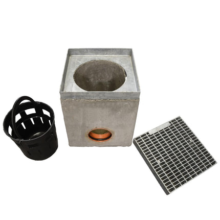 HYDROTEC professional yard gully yard drain 300x300 W125 panel with galvanized grid