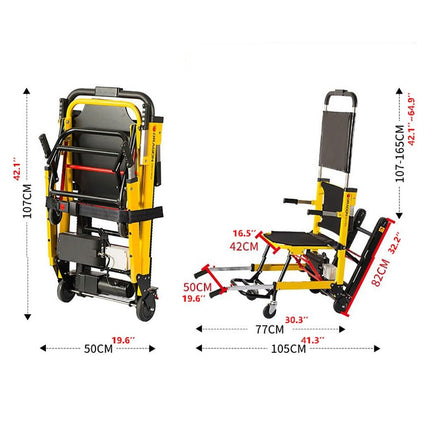 Electric Stairlift Chair, Stair Mobility Aid, Stairlift, Wheelchair Foldable Lightweight, Mobile Stairlift, Adjustable Evacuation Stair Chair Black