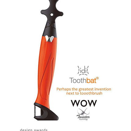 toothbat WOW dental floss holder for perfect mouth and tooth cleaning, interdental cleaning, oral hygiene, health care (orange)