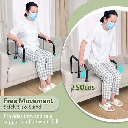Mybow Couch Rails for Elderly People, Standing Aids, Chair Lift Assist Devices for Seniors, Handicap Couch Cane, Stand Up Mobility Aids, Seat Lifter for Chair, Couch Grab Bar, Portable Stand Frame