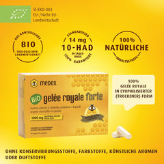 Medex Bio Royal Jelly FORTE, high dosage 1000 mg Royal Jelly, lyophilized, dry form, clinically proven results, 30 capsules, 30 days of use