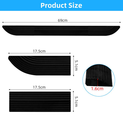 Door threshold ramp for robot vacuum cleaners, silicone threshold ramp for all robot vacuum cleaner accessories, robust construction and easy handling (black, 69 cm)