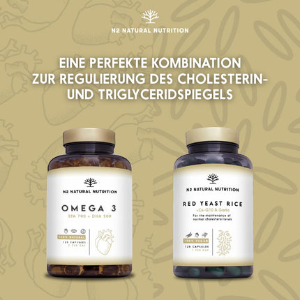 Omega 3 Capsules Highly dosed with 2000 mg fish oil with 700 mg EPA and 500 mg DHA, fish oil with vitamin E and omega 3 fatty acids. 120 softgel capsules of pure marine fish oil from N2 Natural Nutrition