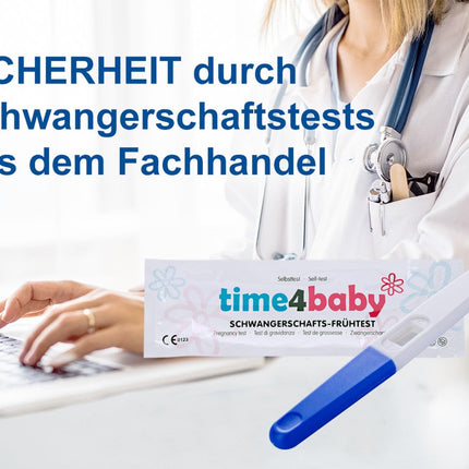 5 x Time4Baby Midstream Pregnancy Test I Early Pregnancy Test I Early Pregnancy Test I Test 6 days before your missed period