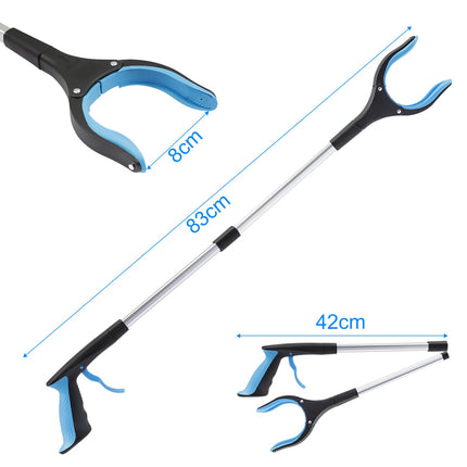 OITUGG 2 Pack Grabbers for Seniors - 83cm Grabber with Magnetic Tips and 90° Rotatable Head - Garbage Tongs with Ergonomic Handle - Telescopic Grabber for Seniors - 32.6 Inch Grabber Arm