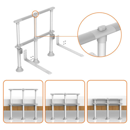 Heuffe bed rail fall protection for seniors with leg, bed grab bar standing aid for older adults, safety bed railing, height-adjustable bed guard rail nursing bed for the disabled