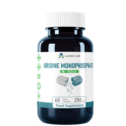 Alzuro Labs Uridine Monophosphate | 250 mg | 60 Vegan Capsules | High-Dose Brain, Memory &amp; Nervous System Support | 2-Month Supply | Laboratory-Tested GMP-Certified Dietary Supplement