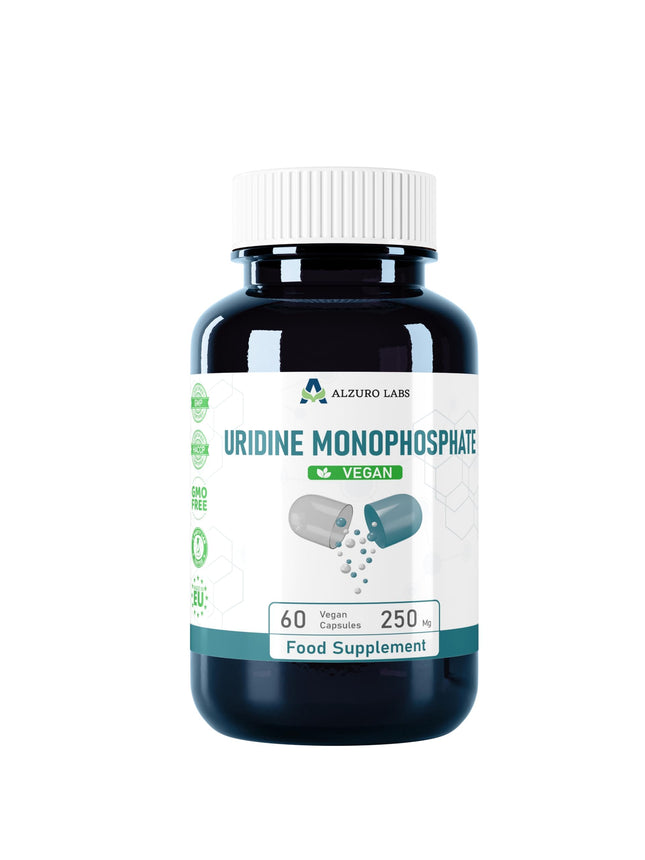 Alzuro Labs Uridine Monophosphate | 250 mg | 60 Vegan Capsules | High-Dose Brain, Memory &amp; Nervous System Support | 2-Month Supply | Laboratory-Tested GMP-Certified Dietary Supplement