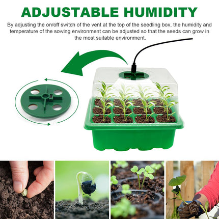 Horuili 5 Pack Indoor Greenhouse Propagator, Mini Greenhouse Propagation Set with Light, Seedling Propagator with 2 Tools and 10 Labels, for Greenhouse, Gardening