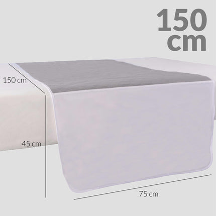 OFILAB | Washable Incontinence Pad 150 cm with Wings and 4 Layers | 2 Pieces | Absorbent 3L/m² | Waterproof and Reusable | For Seniors, Children | Available in 90 cm, 135 cm, and 150 cm