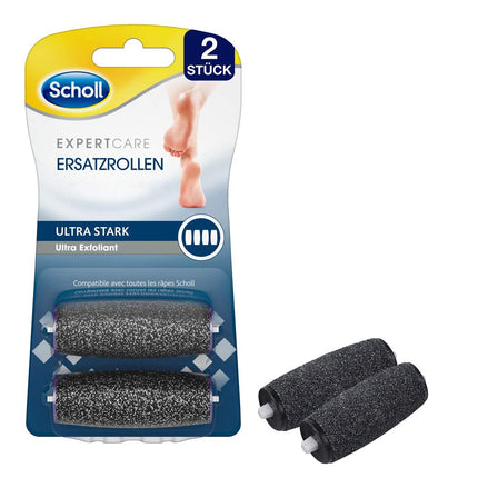 Scholl Expert Care Wet &amp; Dry Replacement Rolls Ultra Strong – Refill for Scholl's electric callus removers – With diamond particles – 2 rolls, gray, 2 pieces (1 pack)
