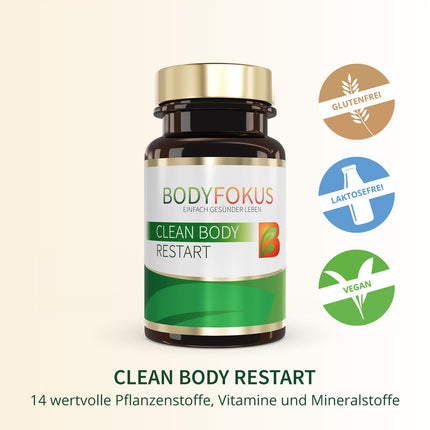 BodyFokus Clean Body Restart - Liver, Homocysteine ​​and Fat Metabolism - 60 Capsules - Made in Germany