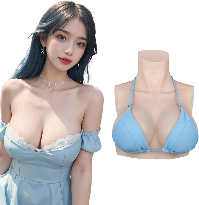 Minaky Silicone Breast Forms, Lifelike False Breasts Breast Prostheses, Crossdresser, Cosplay, Transgender Prosthesis, Mastectomy Fake Breasts, Silicone E cup, Yellow