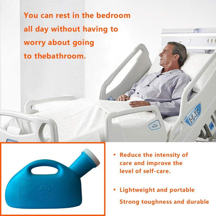 Urinal bottle for men, urinal for men, splash-proof with lid, urinals for hospital, outdoor, car, camping, blue -2000ml