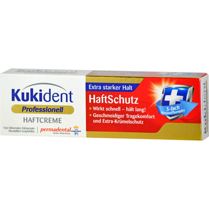 Kukident Professional Adhesive Cream - Adhesive protection for dentures, extra strong hold - Fast, long-lasting effect - 1 x 40 g