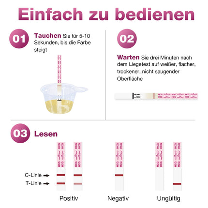 Easy@Home 20 x Pregnancy Test Early Test 10 miu/ml - Sensitive and Fast Test - Early Pregnancy Test Ultra Early Pregnancy Test Strips (20 HCG Tests)