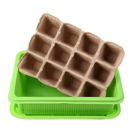 Schramm® 4 piece cultivation set greenhouse cultivation tray pots indoor greenhouse 20.5 x 15.5 x 11 cm for 48 cultivation pots cultivation set mini greenhouse