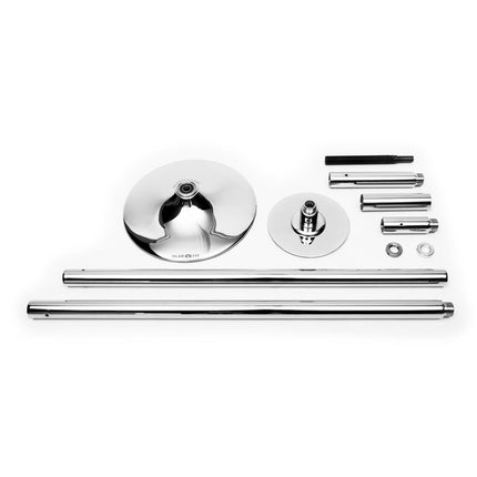 Klarfit Luxor Pole Dance Pole - Indoor pole dance pole with 45 mm diameter, 2.74 m pool dance pole, 2 modes: rotating/static, stainless steel, load capacity up to 120 kg, portable, silver