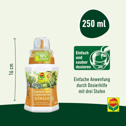 COMPO Cactus and Succulent Fertilizer 250 ml, Cactus Fertilizer