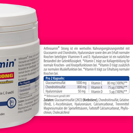 Arthrosamin strong joint capsules with hyaluronic acid, 270 capsules, 304 g