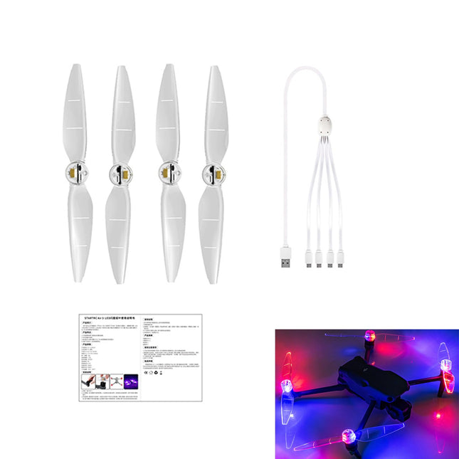 LICHIFIT LED Lights Propeller for DJI AIR 3 Drone Night Flight Flash Paddle Blade Low Noise Prop Accessories
