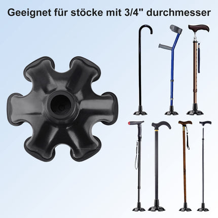 supregear rubber feet protective caps tips for walking sticks 16mm, non-slip 6 support rubber stick tip, self-standing stick tip for sticks, walking sticks