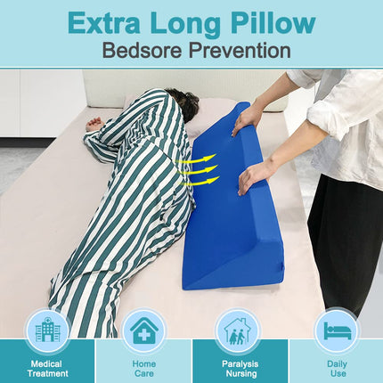 Wedge Pillow for Sleeping, Foam, Body Positioning Wedges, Adult, Hospital, Inclined Sleeping Pillows for Pressure Ulcers, Bed Sores, Treatment, Rotating Wedge, Large Body, Nursing Pillow