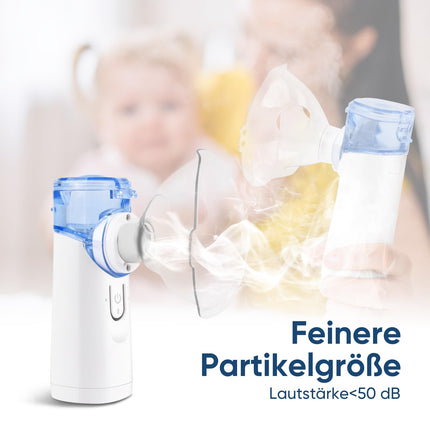 Pmgud Portable Inhaler for Children and Adults Electric Inhaler with Low Noise Level, Includes Mouthpiece, Adult and Child Mask, Ideal for Home and Travel - Blue