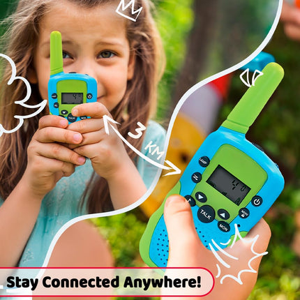 Maxlife Walkie Talkie Kids Blue-Green MXWT-200 - Secure 8 Channels - Walkie Talkie Set of 2 - Long-Range Walkie Talkie - Outdoor Games for Kids - Toys for Ages 3 and Up - Gifts for Kids