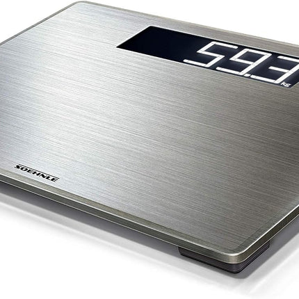 Soehnle Style Sense Safe 300 personal digital scale with extra-large LCD display, flat personal scale with anti-fingerprint coating, stainless steel scale