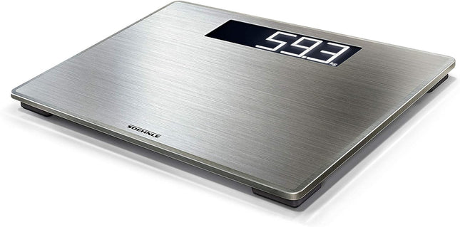 Soehnle Style Sense Safe 300 personal digital scale with extra-large LCD display, flat personal scale with anti-fingerprint coating, stainless steel scale