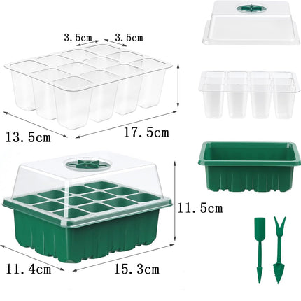 ASOPFYUM Indoor Greenhouse Propagator – Mini Greenhouse Propagation Set 5 Pieces (60 Cells) with Lid &amp; Ventilation | Greenhouse for Windowsill, Propagation Tray Set for Indoor Plant Cultivation