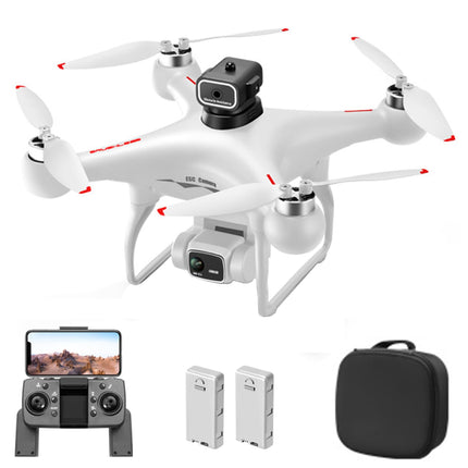 Drone with Camera 4K Dual WIFI 2.4G Brushless Gesture Photography, Obstacle Detection, Optical Flow Positioning, 6-Axis Gyro, Headless Mode, Gift for Adults Children Black 2 Batteries
