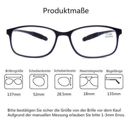 DOOViC Blue Light Filter Computer Reading Glasses Black/Rectangular Frame Glasses with Prescription for Women/Men 2.0