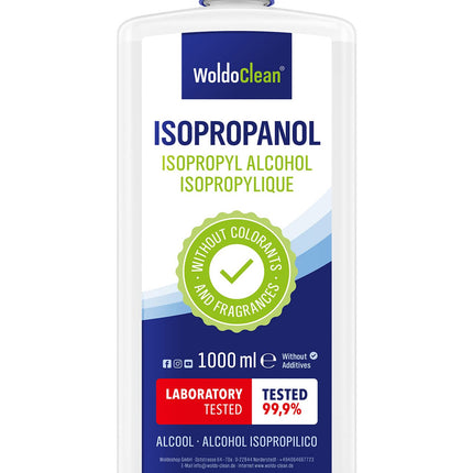Isopropanol 99.9% cleaning alcohol &amp; degreaser - 1000 ml for household, workshop, electronics, glass, plastic &amp; metal