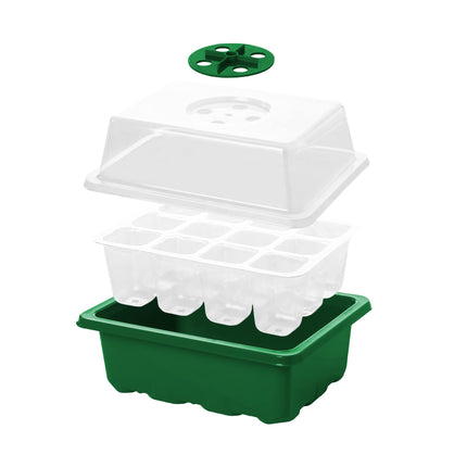 Jujey 4 Pack Mini Greenhouse and Growing Equipment, Grow Box, Indoor Greenhouse with Lid and Ventilation, Growing Kit Ideal for Plant Growth and Seed Germination Green