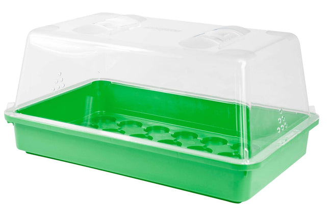 mgc24 Indoor Greenhouse - Growing Tray with Lid and Ventilation - Green - 2 Pieces