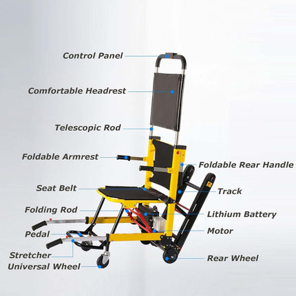 XZLZMYP Folding Wheelchair Stairlift For Disabled Elderly People Portable Electric Stair Chair Wheelchair Evacuation Stairlift Chair Stair Climber,A