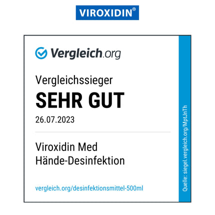 Viroxidin Med Hand Disinfectant 5l - COMPARISON WINNER - Hand disinfectant against bacteria, viruses &amp; fungi for hygienic hand disinfection - Limited Virucidal PLUS according to EN 14776
