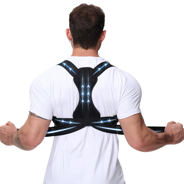 NovoBrace Back Straightener Posture Corrector for Men, Straight Back Straightener, Posture Corrector for Women, Back Support - Back Stabilizer, Posture Corrector for Men, Iron-Containing